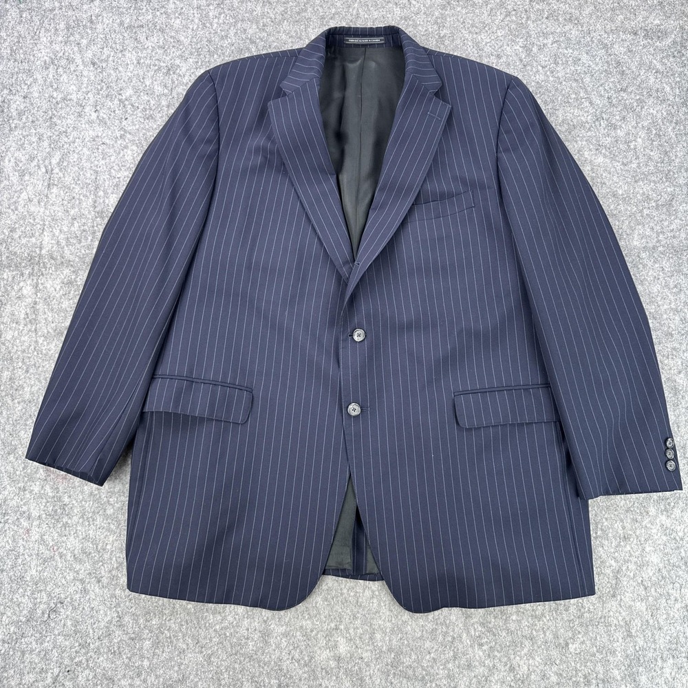 J. Press Blazer Mens 42 Long Navy Pinstripe Wool Vitale Barberis Canon